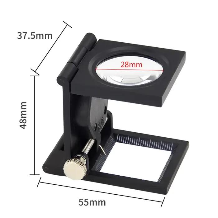 Mini loupes de poche pliables, testeur de linge à lentille pliante 10x, Compteur de fil de gril, Lou