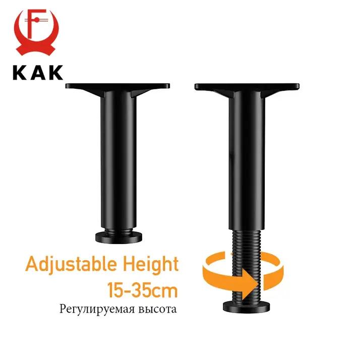 KAK pieds de meubles noirs, Support de poutre de lit réglable, pieds de Table de canapé, remplacemen