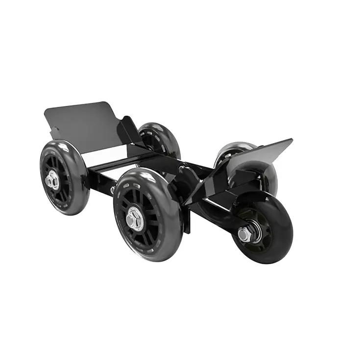 Support mobile de remorque de moto en acier inoxydable pour protection pneu et manœuvrabilité améliorée pour motards et amateurs de vélos électriques