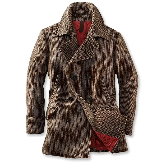 Veste de costume pour hommes, simple boutonnage, chevrons, poches Design de mode décontractées, tail