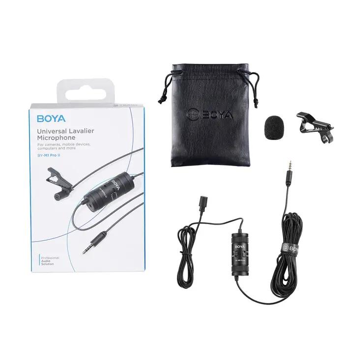 BOYA BY-M1 PRO II 3.5mm Lavalier Revers Microphone pour Téléphone Portable PC Ordinateur Portable Ca