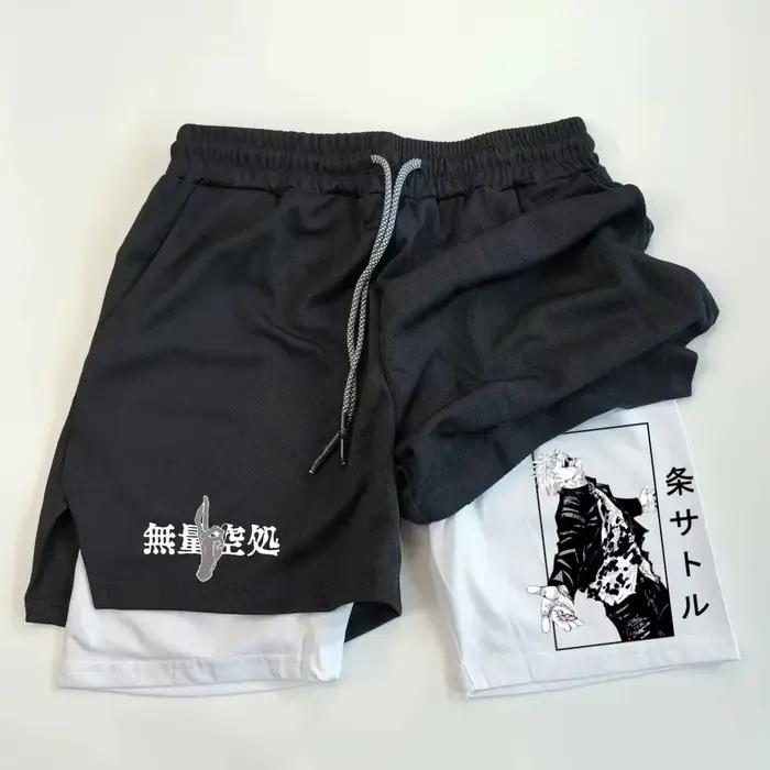Short de sport à Double couverture, vêtements d'entraînement physique pour hommes, musculation Sho A