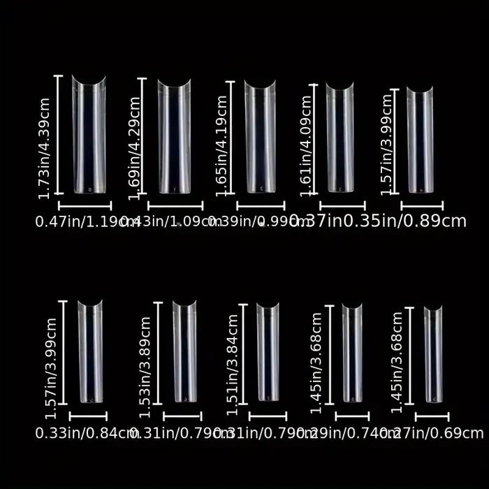 No C Curve Square Nail Tips-No C Curve Long Nail Tips-502Pcs No C Curve XXL carré droit faux ongles