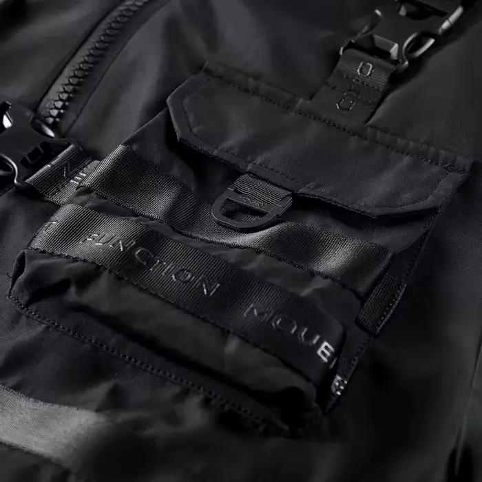 Veste à capuche pour homme, Streetwear Hip Hop, Coupe-vent combiné, Multi-poches, Vêtements fonction