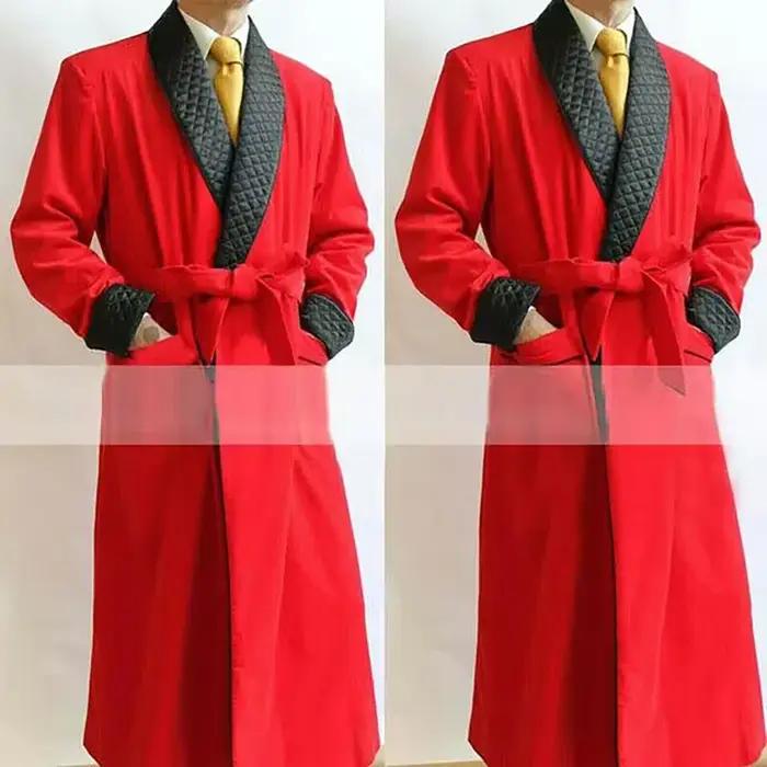 Veste Longue en Velours pour Homme, Châle à Revers, Manteau de Marié de Mariage, Blazer Trempé avec