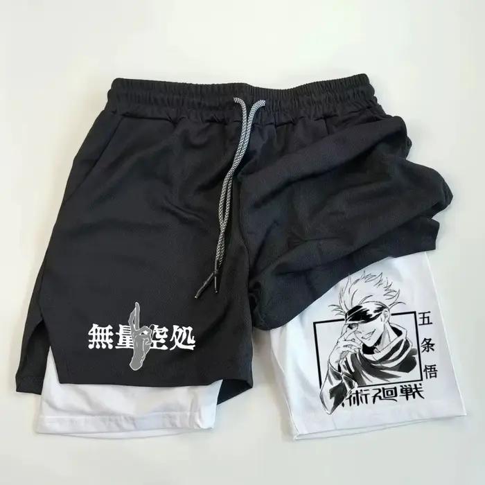 Short de sport à Double couverture, vêtements d'entraînement physique pour hommes, musculation Sho A