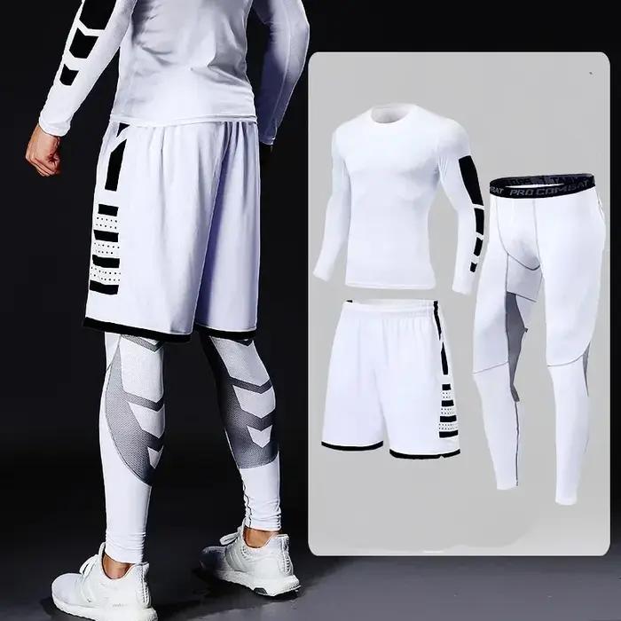 Survêtement de course homme - Ensemble fitness compression - Protection éruptions cutanées Lycra