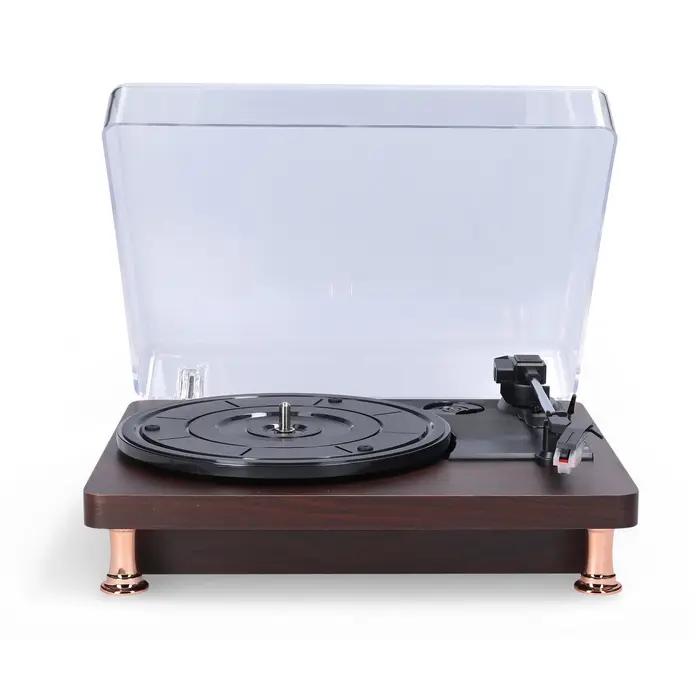 Lecteur de disque vinyle rétro avec couvercle anti-poussière, lecteur de disque de Style nostalgique