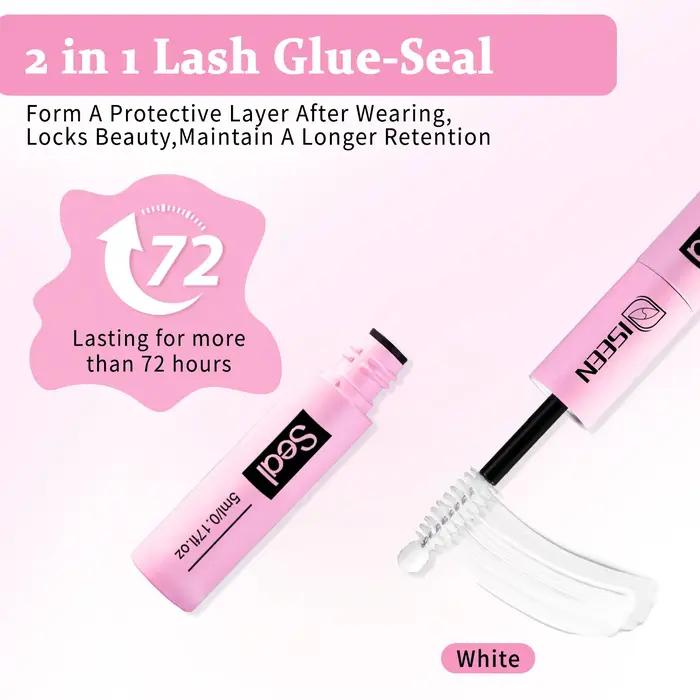 Colle pour extensions de cils en grappe 2-en-1, adhésif et fixateur, 10 ml, longue tenue, outil de m
