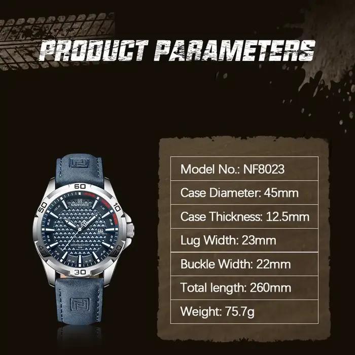 NAVIFORCE marque hommes mode montres à Quartz mâle bracelet en cuir Sport étanche montres calendrier