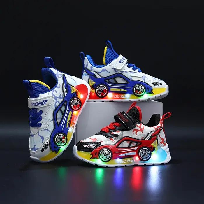 Mgo Kids printemps et automne nouvelles chaussures de sport pour garçons en forme de voiture chaussu