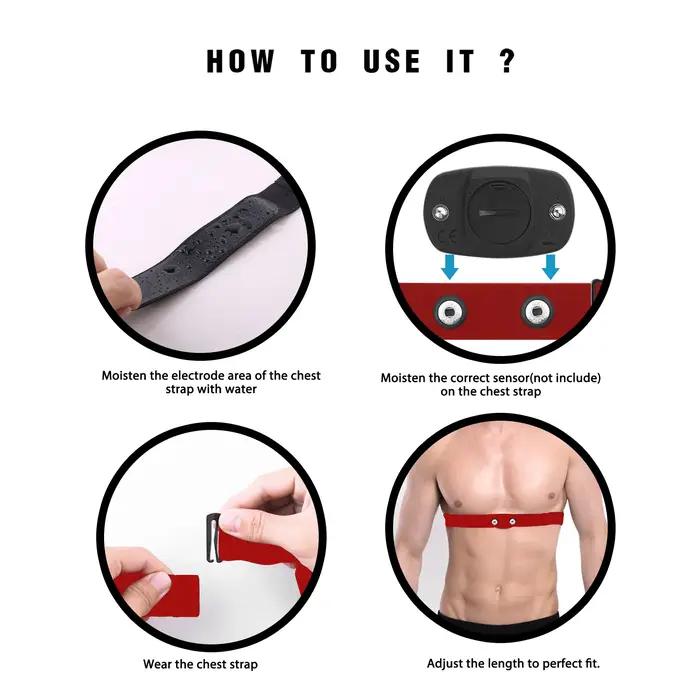 Ceinture de remplacement pour moniteur de fréquence cardiaque, sangle pectorale, Compatible avec les