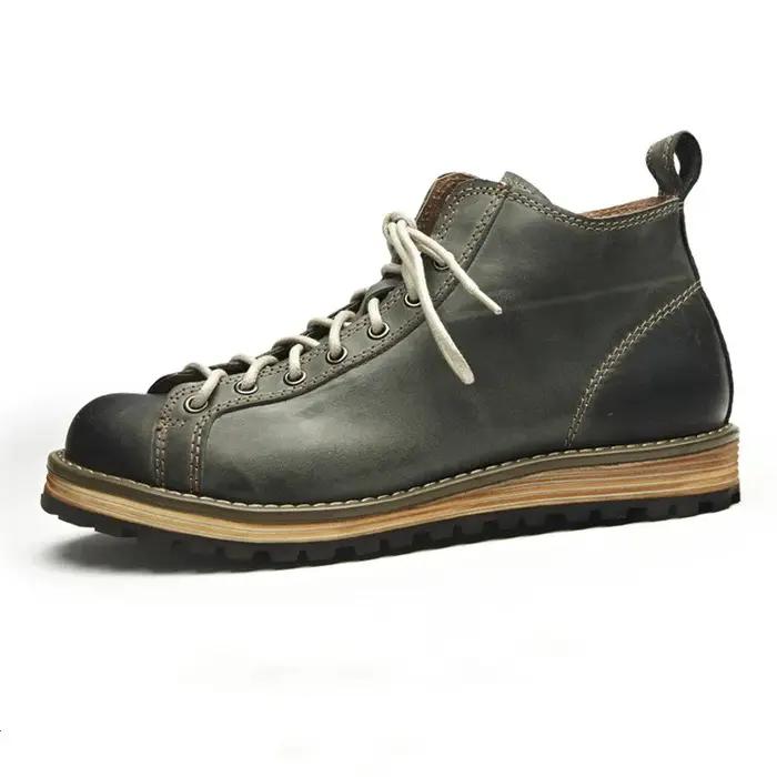 Chaussures en cuir véritable Outdoor Trekking Riding Combat Fitness Top Layer Cowhide Round Head Wal