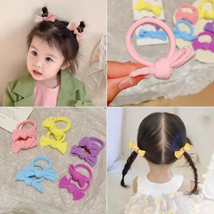 Bande de sauna haute élasticité pour enfants avec nœud et boucle de cheveux pour filles activités quotidiennes et cérémonies de coiffure