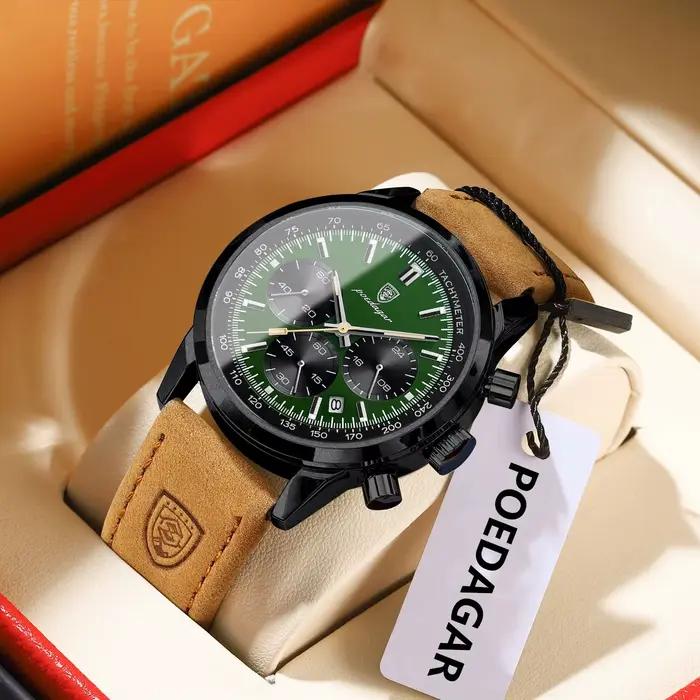 POEDAGAR mode Sport montre-bracelet pour hommes étanche lumineux chronographe militaire homme montre