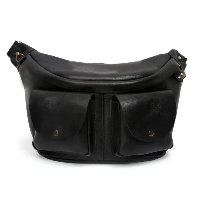 MAHEU-Grand sac de poitrine en cuir véritable pour hommes, sacs à bandoulière, sacs à bandoulière, s
