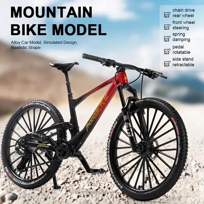 Modèle de vélo de montagne vintage en métal alliage moulé sous pression mini jouet de bureau classique décoration de la maison unique et authentique