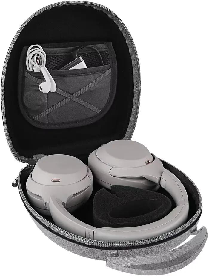 Geekria-Poudres d'étui pour casque, housse de rangement pour câble d'écouteur portable dur, boîte po