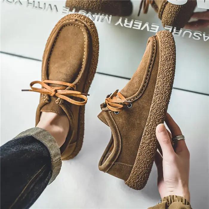Chaussures toile légères hommes semelle daim - Marche décontractée respirante 2025