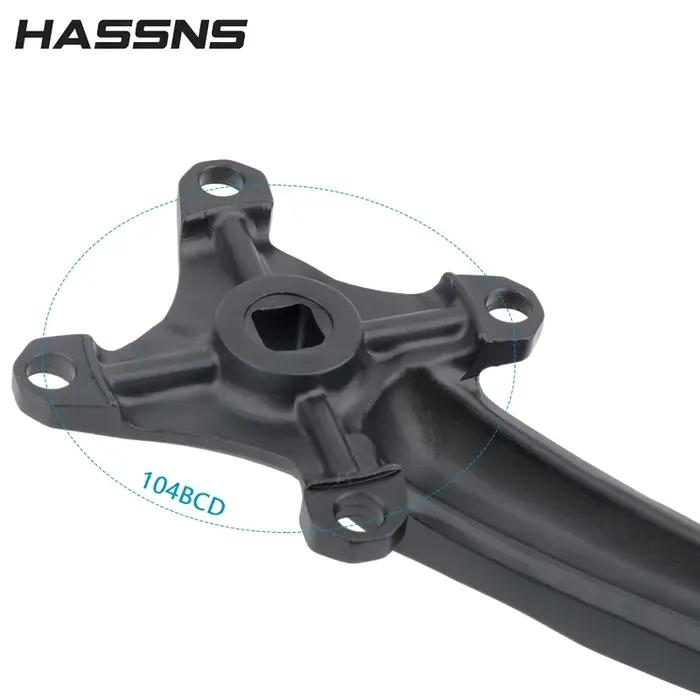 HASSNS XT Manivelle de vélo VTT à axe carré 104 BCD, bielles de vélo de montagne 170MM 32/34/36/38/4