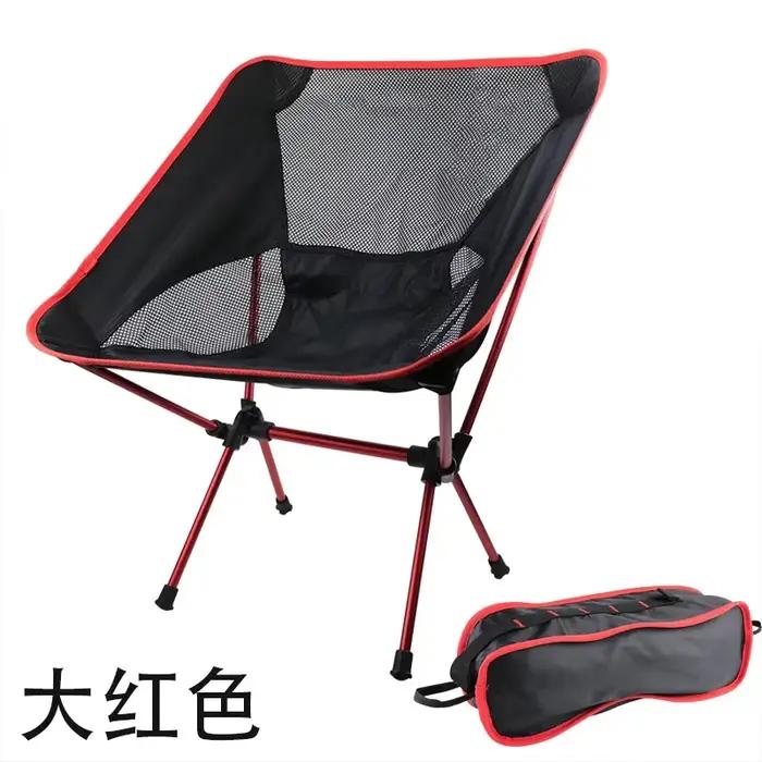 Chaise de Camping pliante légère, chaise d'extérieur Portable en alliage d'aluminium avec dossier pa
