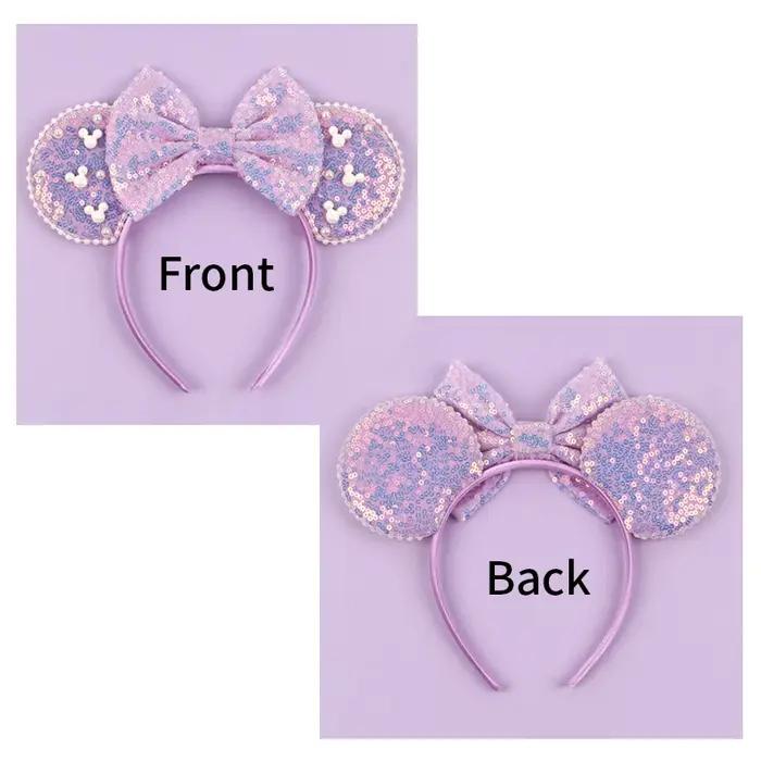 Nouveau serre-tête tendance oreilles de souris en velours de 3,3 po pour filles, bandeau doux avec n