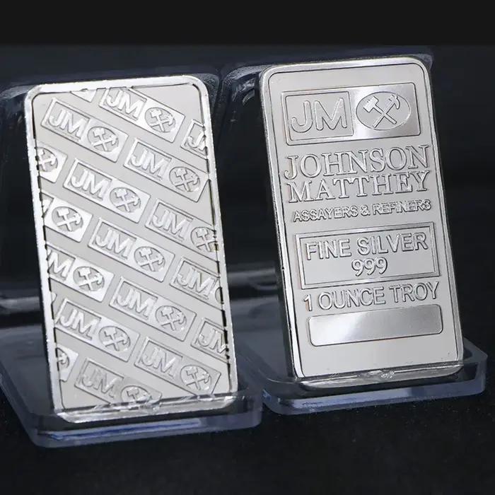1 pièces divers pays menthe 1 Troy Ounce beaux divers pays argent lingot barre réplique pièces Colle