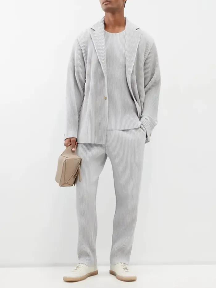 Blazers plissés doublés décontractés, manteau coupe couvertes, veste de haute qualité, mode professi