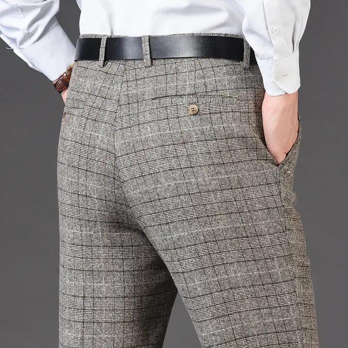 Pantalon de costume plat en cachemire pour hommes