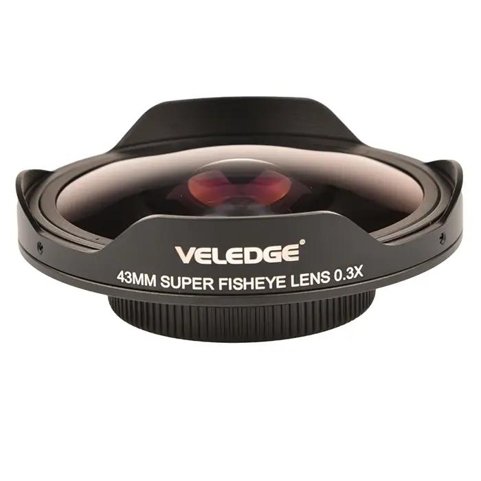 Adaptateur d'objectif Ultra Fisheye Vlogmagic 0,3x HD 37MM/43MM avec capot uniquement pour caméras v