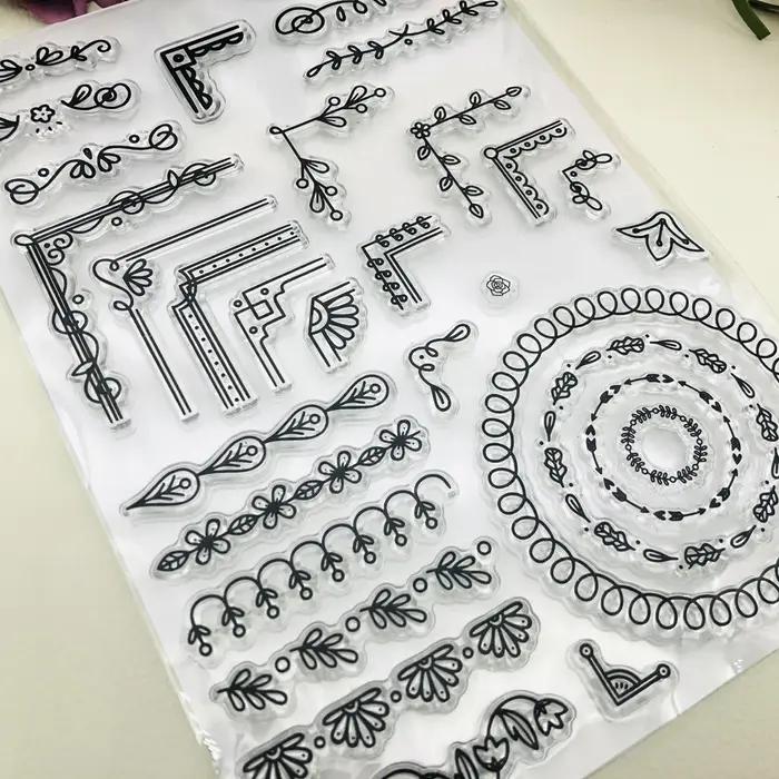 Alinacutle timbres clairs feuille fleur bordure coin Scrapbooking carte Album papier artisanat roule