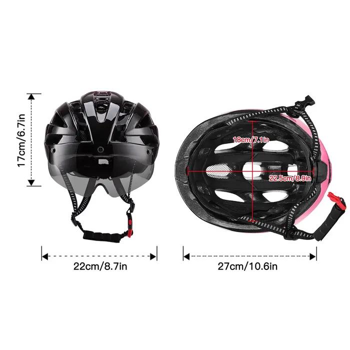 Casques de vélo pour femmes avec lunettes magnétiques et feu arrière LED pour vélos de route et VTT sécurité style aventures extérieures