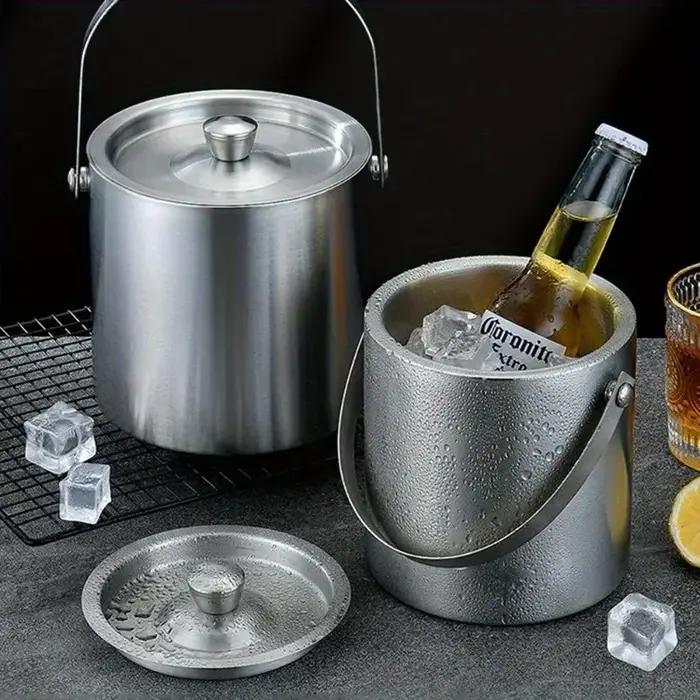 Seau à glace isolé en acier inoxydable, 1,6 l/2 l/3 l, vin, bière, Champagne, refroidisseur de fête