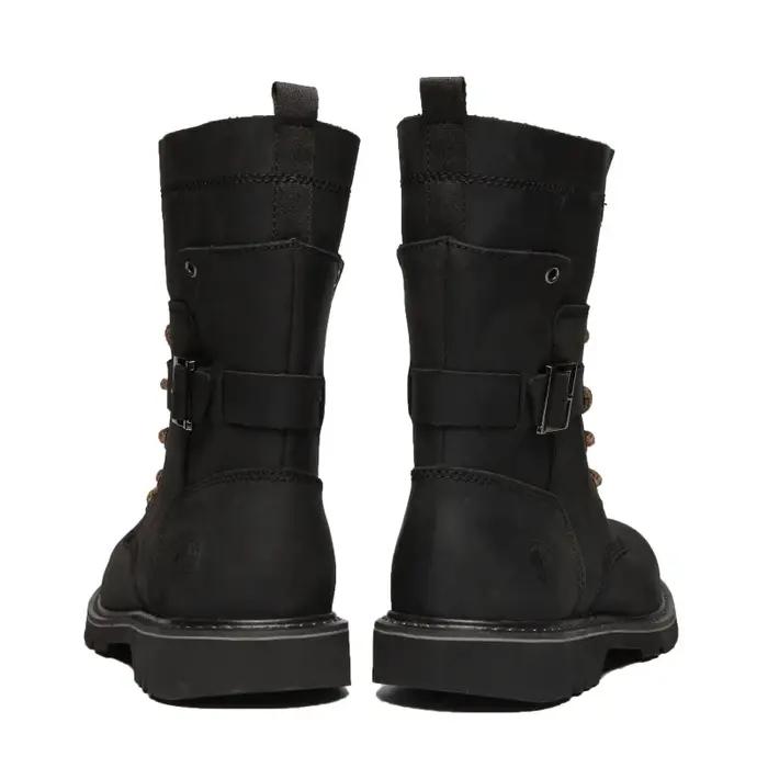 Bottes de randonnée en cuir pour homme imperméables style gothique punk pour moto trekking et événements nocturnes