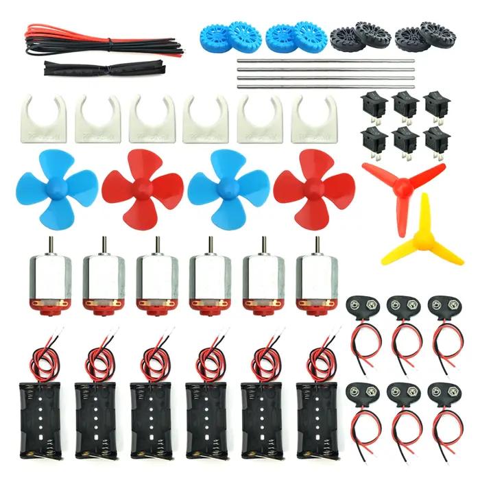 Kit de 6 moteurs à courant continu, Mini moteur de loisir électrique 3V -12V 25000 tr/min, magnétiqu