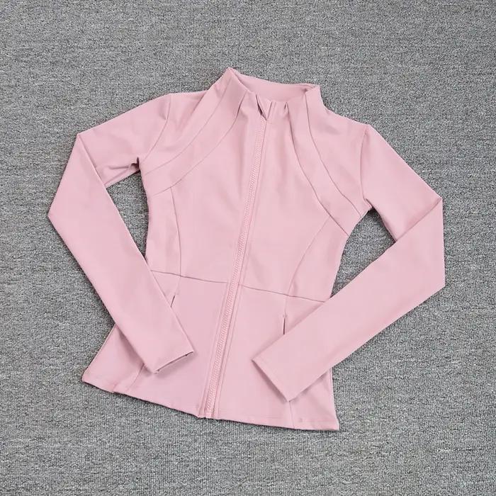 Manteau sport femmes slim manches longues - Chemise yoga course rapide Pilates fitness vêtements