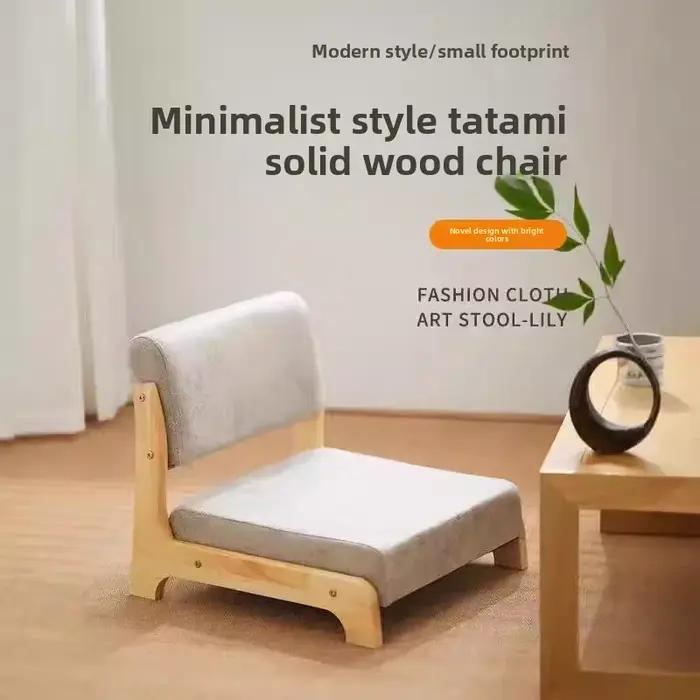 Dossier de chaise de sol en bois massif, siège Tatami pour lit et rebord de fenêtre, chaise longue s