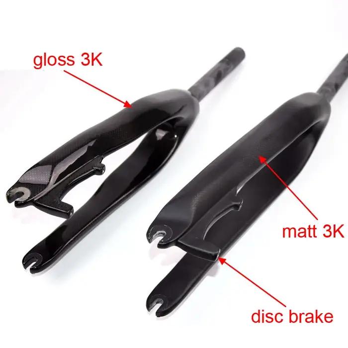 Fourche avant de vélo de 20 pouces et 24 pouces en fibre de carbone 3K pour escalade et descente Biketrial VTT haute performance