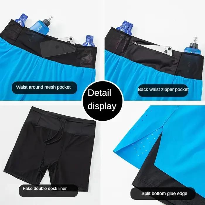 Double pont en plein air Marathon basket-ball course hommes gymnase Fitness course Shorts séchage ra