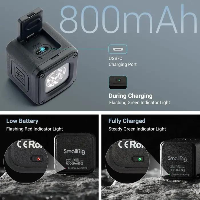 SmallRig RM01 lumière vidéo LED 5600K lumière de photographie avec 8 filtres de couleur kit d'éclair
