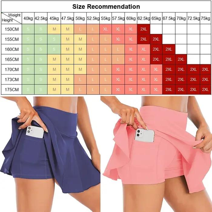 Jupes de Tennis à poches cachées pour femmes, jupe plissée de sport, de Golf, couleur bonbon, short