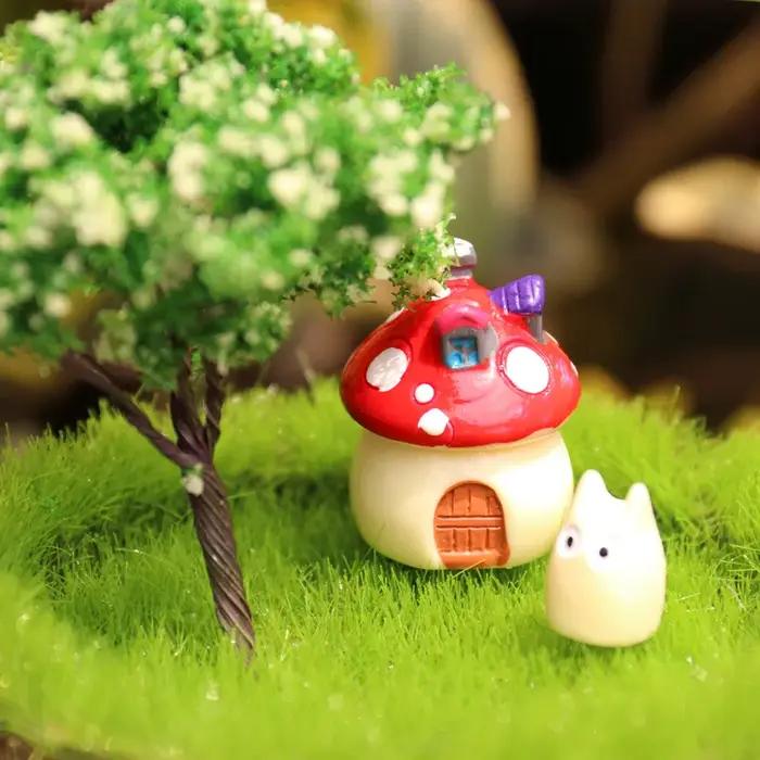 Accessoires de jardin féerique, 4 tailles, ornement de champignon Miniature, Statue, Pot de plante,