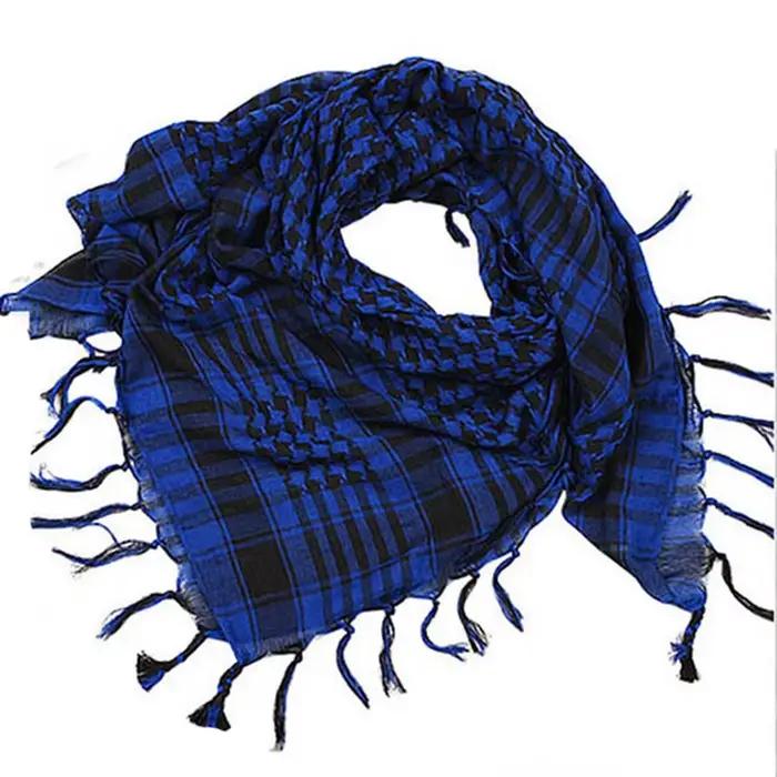 Été femmes tactique arabe écharpe hommes mode léger Hijab écharpe printemps armée Plaid foulard gard
