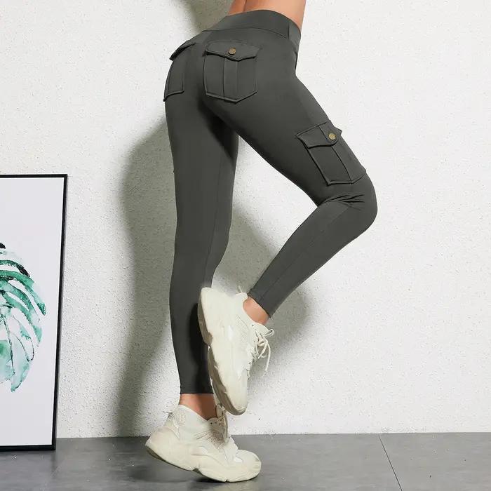 CHRLEISURE pantalon de Yoga sans couture avec poche Leggings de Sport de levage des hanches pour fem
