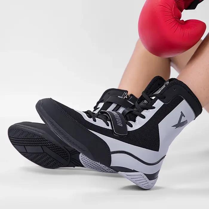 Chaussures de lutte et boxe professionnelles hommes bottes volantes maille respirante baskets légères pour boxeurs lutteurs arts martiaux occasions compétition