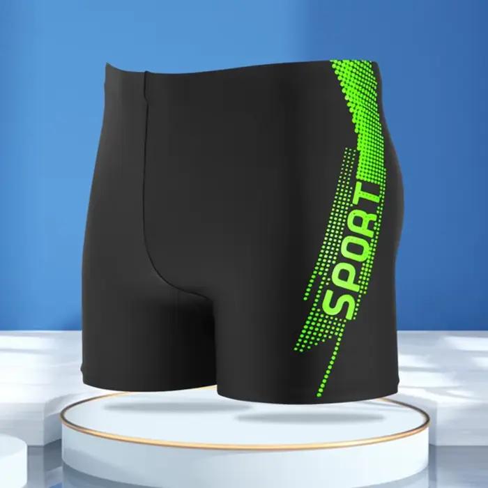 Short de bain imprimé «Sport', maillot de bain pour hommes avec cordon de serrage à séchage rapide,