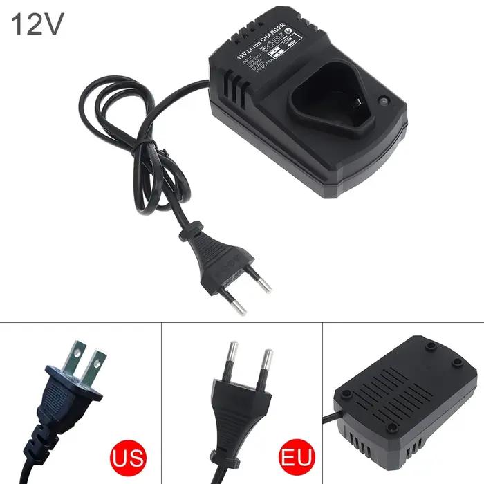 Chargeur universel pour perceuse électrique 12V, 1 pièce, chargeur Rechargeable Li-Ion DC US/EU, Sup