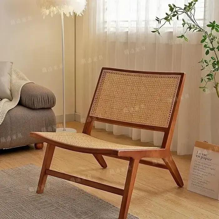 Chaise en bois massif, rotin, inclinable, loisirs, maison, chez l'habitant, simple, paresseux, canap