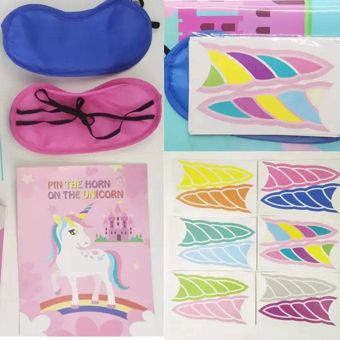 Fournitures de décoration de fête licorne pour enfants mignons, ensemble de jeu de broches de licorn