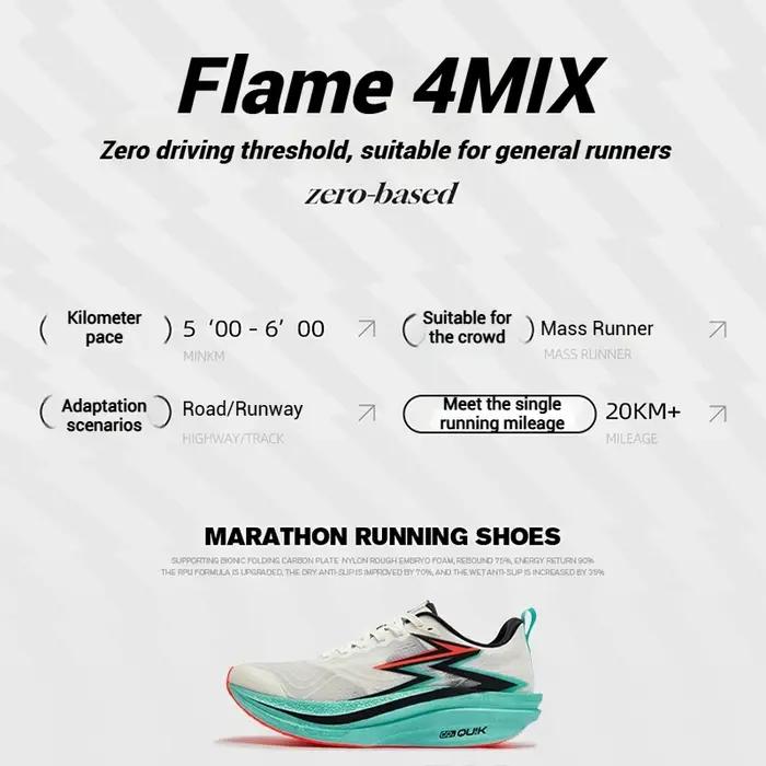 361 degrés flamme 4.0 MIX hommes chaussures de course plaque de carbone course Marathon rebond Stabl